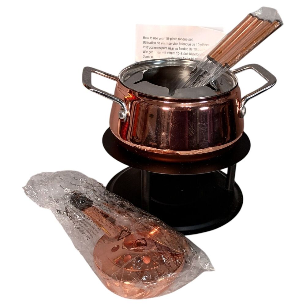 Swissmar Peak 10-Piece Copper Fondue Set